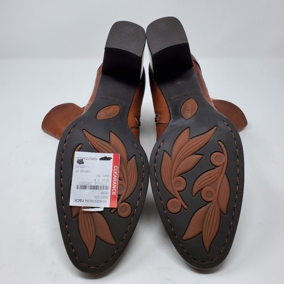 Born Emma Block Heel Bootie Cognac Brown Leather Women's Size 11M NEW - Picture 7 of 9